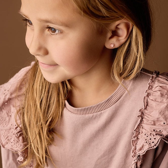 Blomdahl medical plastic knopoorbellen Glossy Coral – 6 mm