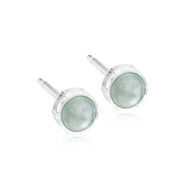 Blomdahl medical plastic knopoorbellen Glossy Green – 6 mm - Staartjes en Strikjes