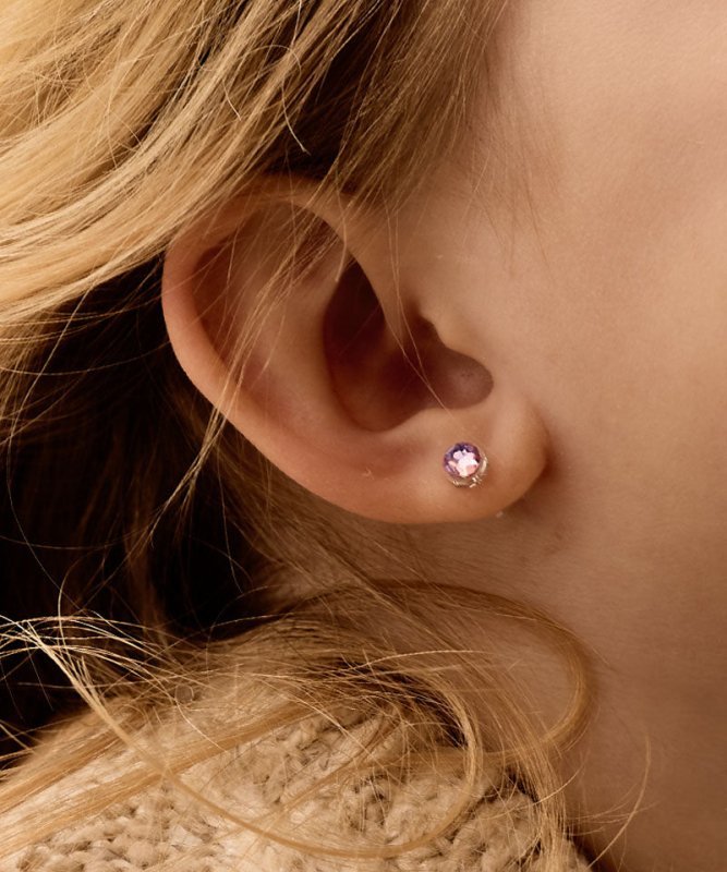 Blomdahl medical plastic knopoorbellen lilac shimmer – 6 mm