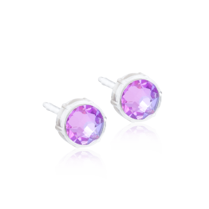 Blomdahl medical plastic knopoorbellen lilac shimmer – 6 mm - Staartjes en Strikjes