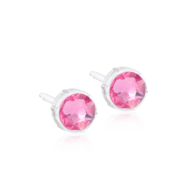 Blomdahl medical plastic knopoorbellen Rose – 6 mm - Staartjes en Strikjes