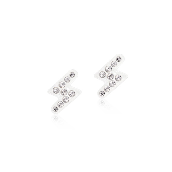 Blomdahl medical plastic oorbellen bliksem crystal – 8 mm - Staartjes en Strikjes