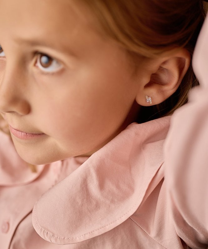 Blomdahl medical plastic oorbellen bliksem multi – 8 mm