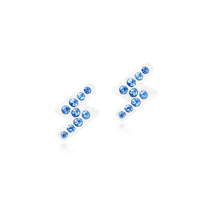 Blomdahl medical plastic oorbellen bliksem saffier blauw – 8 mm