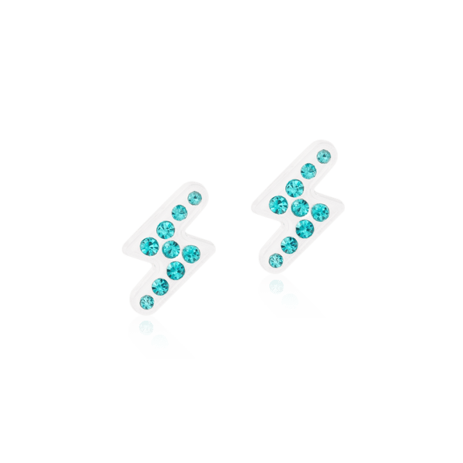 Blomdahl medical plastic oorbellen bliksem turqoise – 8 mm