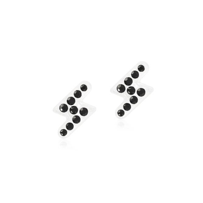 Blomdahl medical plastic oorbellen bliksem zwart – 8 mm