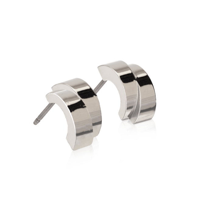 Blomdahl titanium boogoorbellen zilverkleurig split – 10 mm - Staartjes en Strikjes