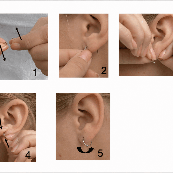 Blomdahl titanium goudkleurige oorringen met kruisje – 14 mm