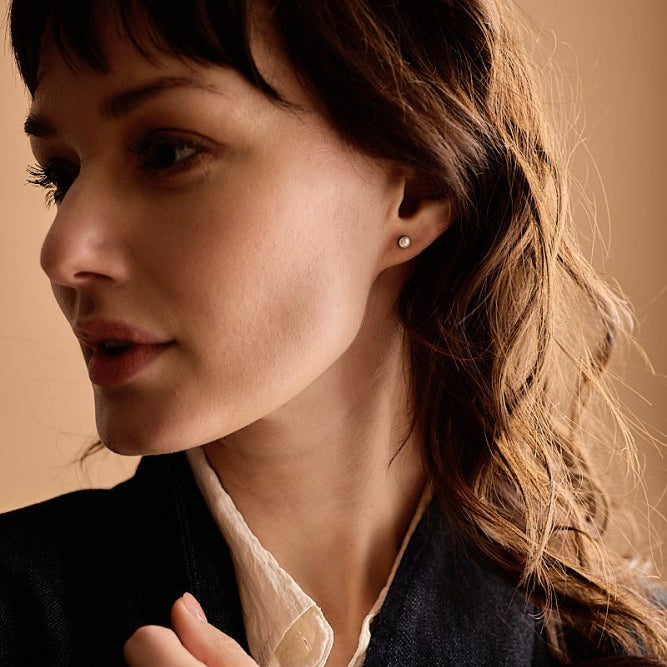 Blomdahl titanium knopjes met parel – 5 mm