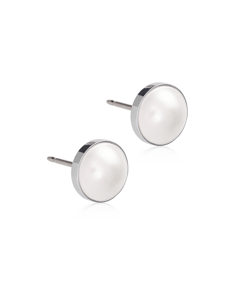 Blomdahl titanium knopjes met parel – 8 mm