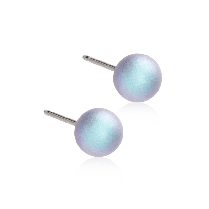 Blomdahl titanium pareloorbellen rainbow shimmer – 6 mm - Staartjes en Strikjes