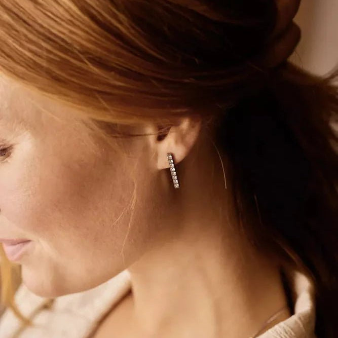 Oorbellen Blomdahl hypoallergeen titanium 20 mm met crystal