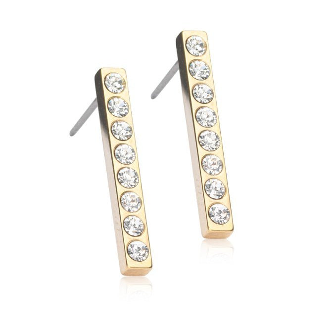 Oorbellen Blomdahl hypoallergeen titanium 20 mm met crystal goudkleurig