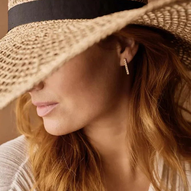 Oorbellen Blomdahl hypoallergeen titanium 20 mm met crystal goudkleurig