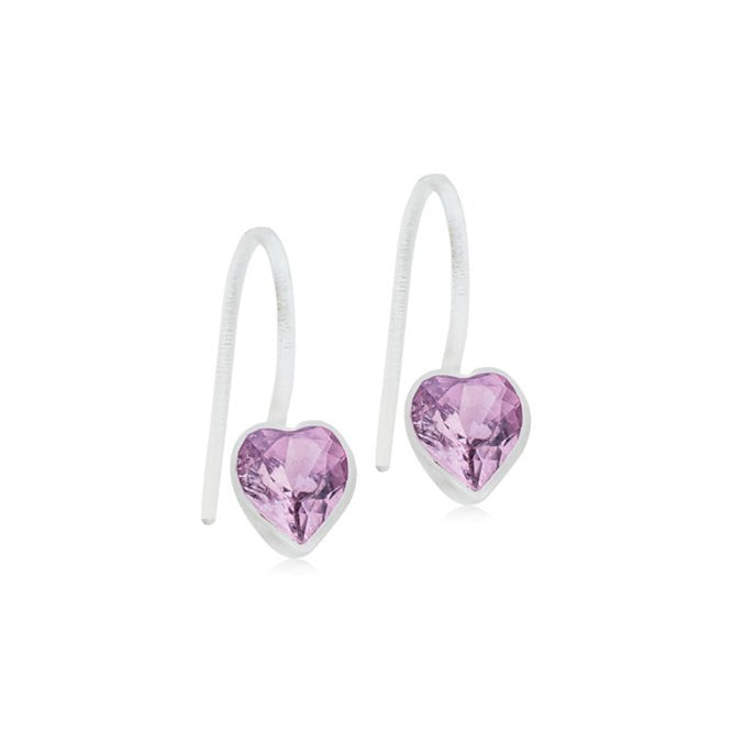 Oorbellen Blomdahl medical plastic hanger hartjes - licht paars
