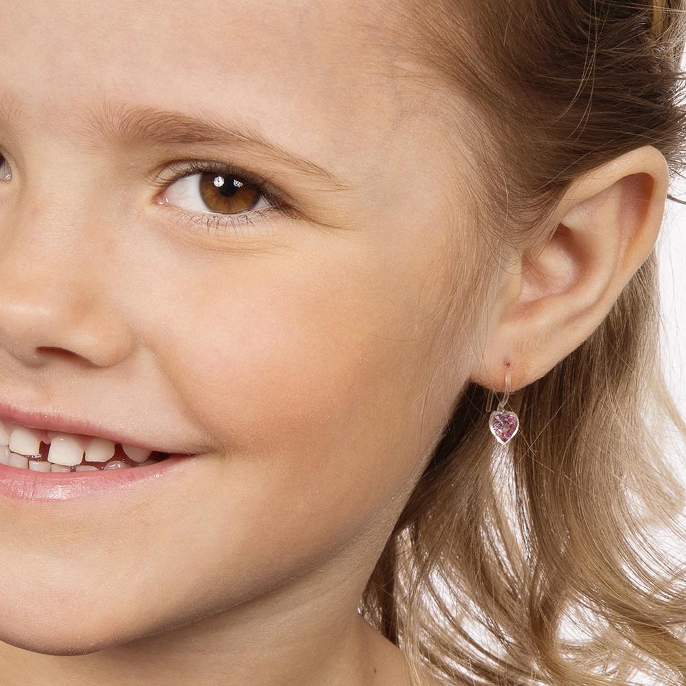 Oorbellen Blomdahl medical plastic hanger hartjes licht paars (incl. achterkantjes)