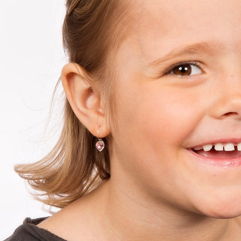 Oorbellen Blomdahl medical plastic hanger hartjes - lichtroze