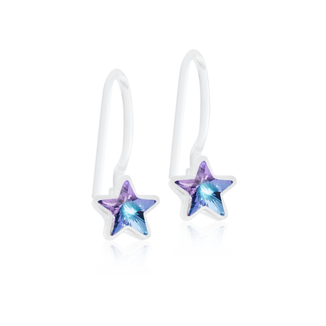 Oorbellen Blomdahl medical plastic hanger sterretjes - lilac shimmer - Staartjes en Strikjes