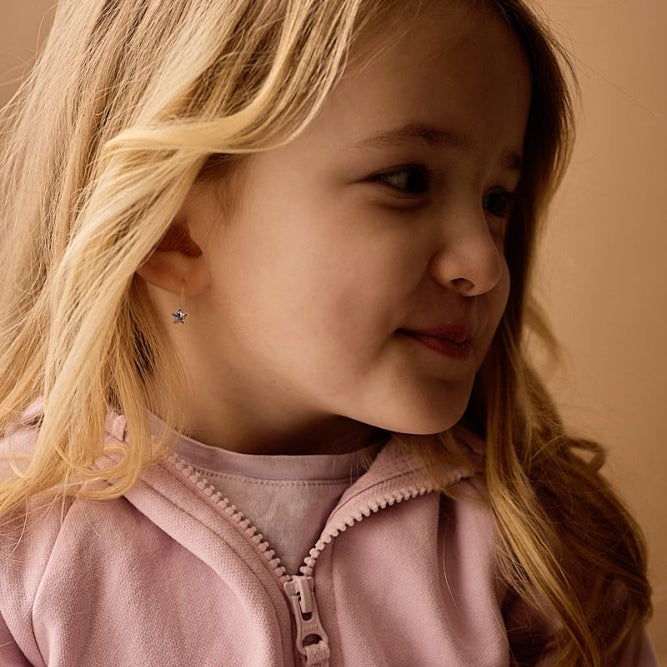 Oorbellen Blomdahl medical plastic hanger sterretjes - lilac shimmer