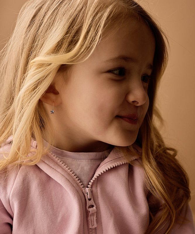 Oorbellen Blomdahl medical plastic hanger sterretjes - lilac shimmer