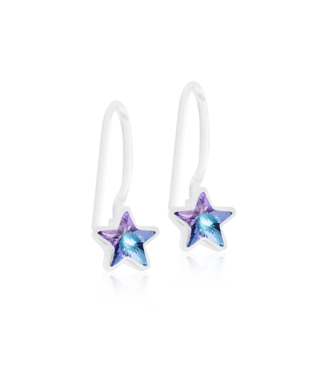 Oorbellen Blomdahl medical plastic hanger sterretjes - lilac shimmer