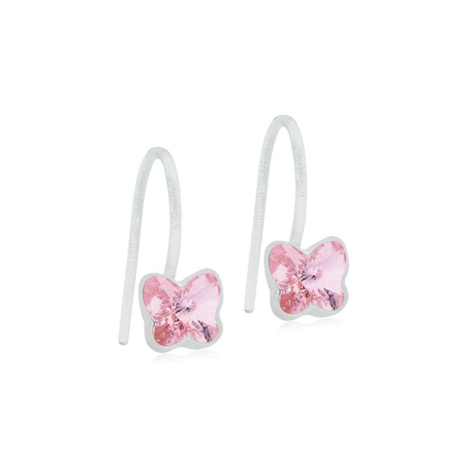 Oorbellen Blomdahl medical plastic hanger vlindertjes licht roze (incl. achterkantjes) - Staartjes en Strikjes
