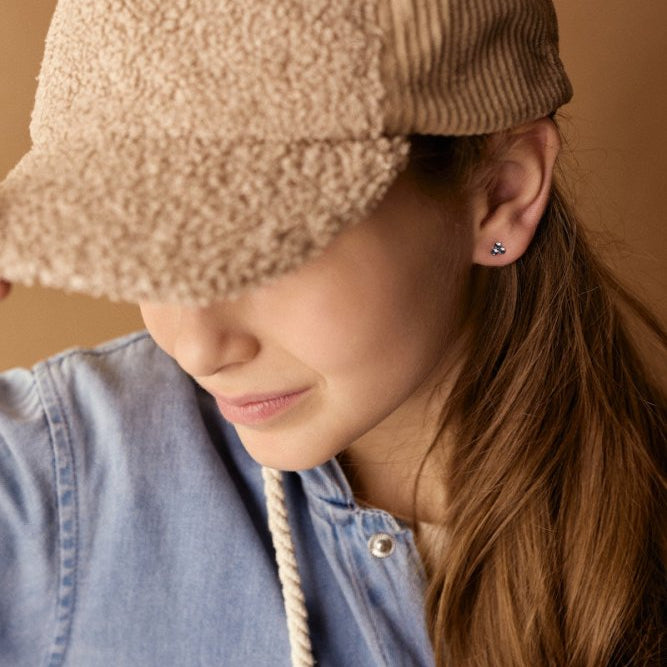 Oorbellen Blomdahl medical plastic klavertje aquamarine (incl. achterkantjes) - Staartjes en Strikjes