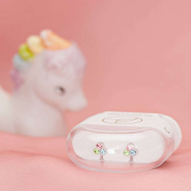 Oorbellen Blomdahl medical plastic klavertje - light fantasy - Staartjes en Strikjes
