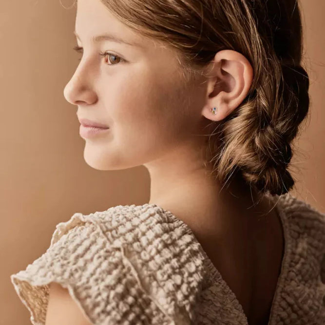 Oorbellen Blomdahl medical plastic klavertje light fantasy (incl. achterkantjes) - Staartjes en Strikjes