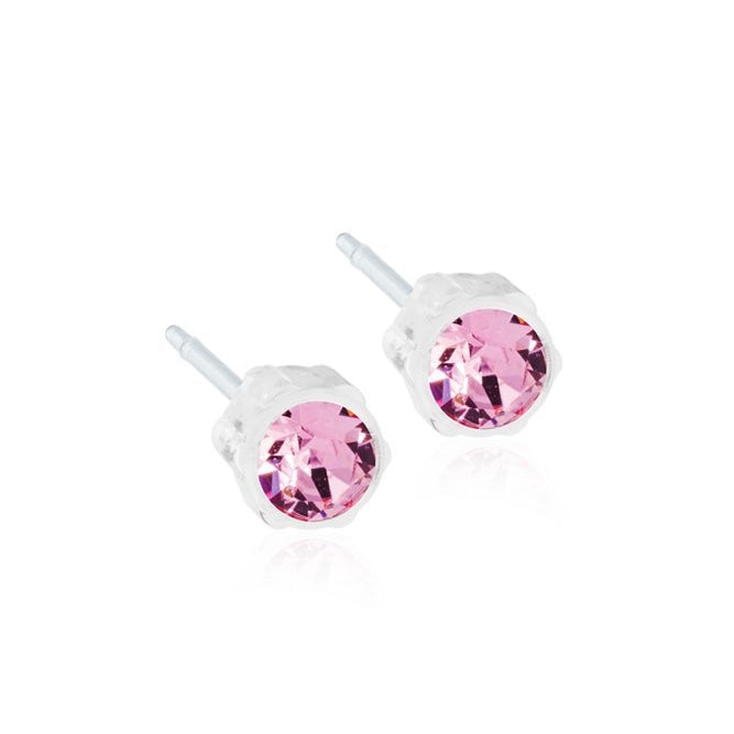 Oorbellen Blomdahl medical plastic knopje licht roze (incl. achterkantjes)