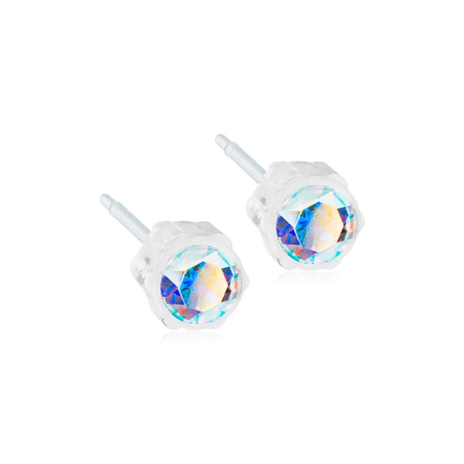 Oorbellen Blomdahl medical plastic knopje rainbow (incl. achterkantjes) - Staartjes en Strikjes