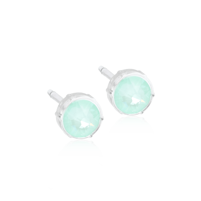 Oorbellen Blomdahl medical plastic knopje soft mint 6 mm.