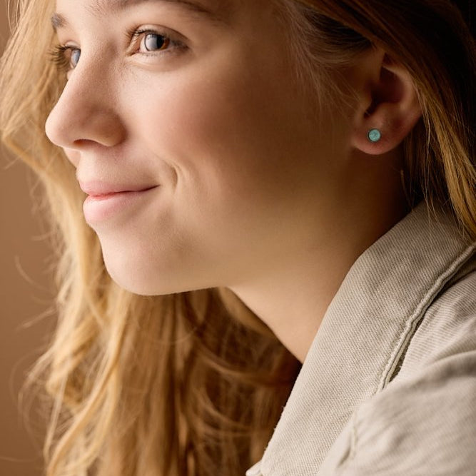 Oorbellen Blomdahl medical plastic knopje soft mint 6 mm.