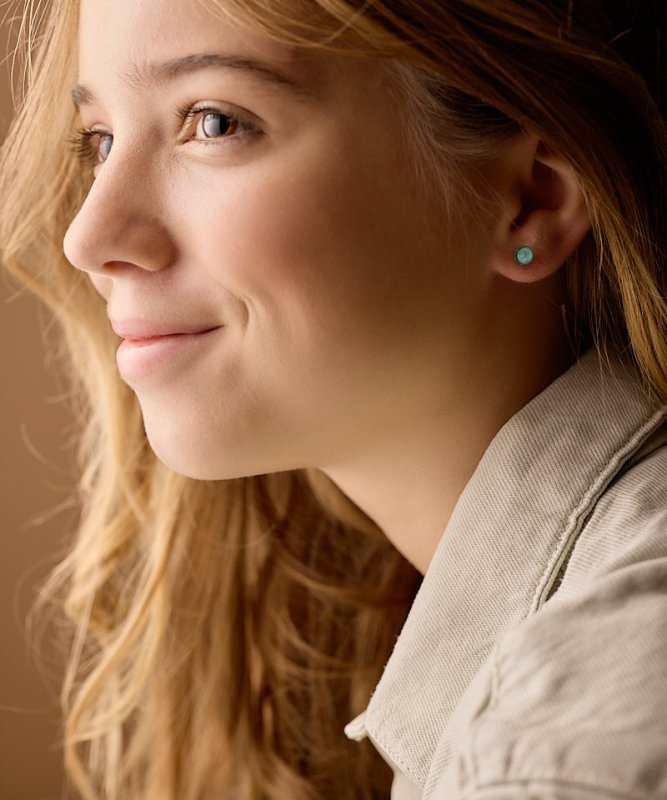 Oorbellen Blomdahl medical plastic knopje soft mint 6 mm.