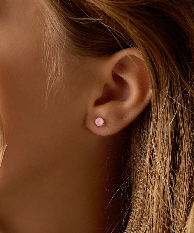 Oorbellen Blomdahl medical plastic knopje soft rose 6 mm.