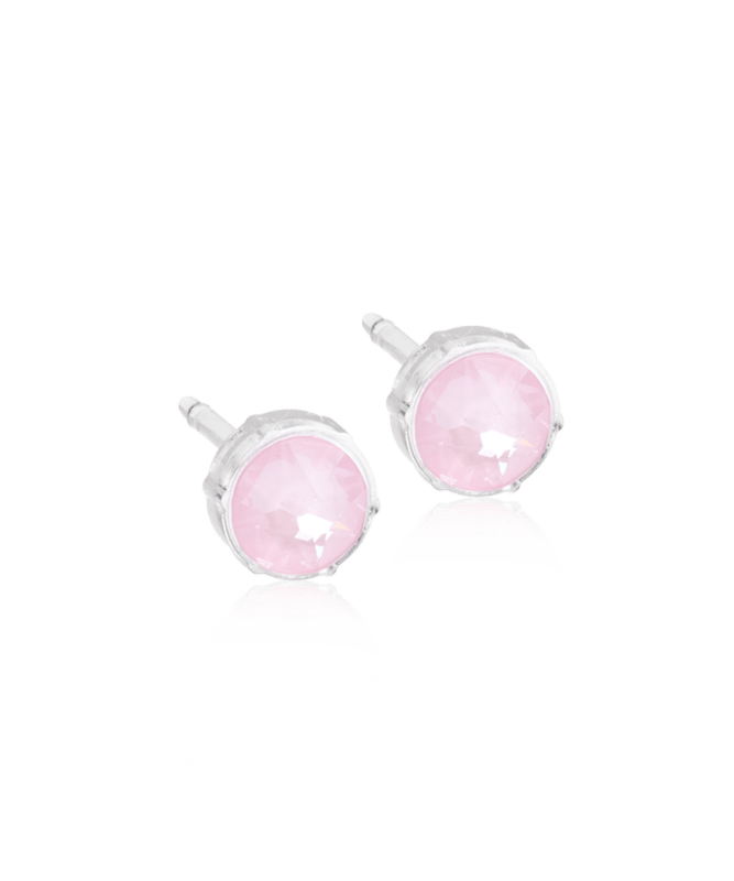 Oorbellen Blomdahl medical plastic knopje soft rose 6 mm. - Staartjes en Strikjes