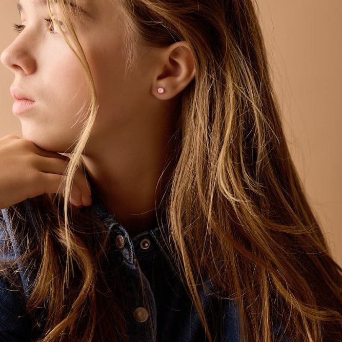 Oorbellen Blomdahl medical plastic knopje soft rose 6 mm.