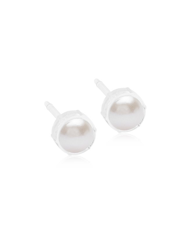 Oorbellen Blomdahl medical plastic met parelknopje – 6 mm