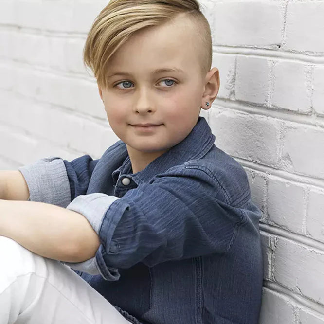 Oorbellen Blomdahl medical plastic sterretjes aqua blauw (incl. achterkantjes) - Staartjes en Strikjes