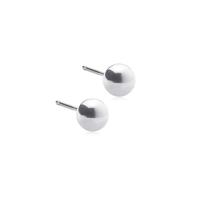 Oorbellen Blomdahl titanium bolletje 5 mm. (incl. achterkantjes) - Staartjes en Strikjes