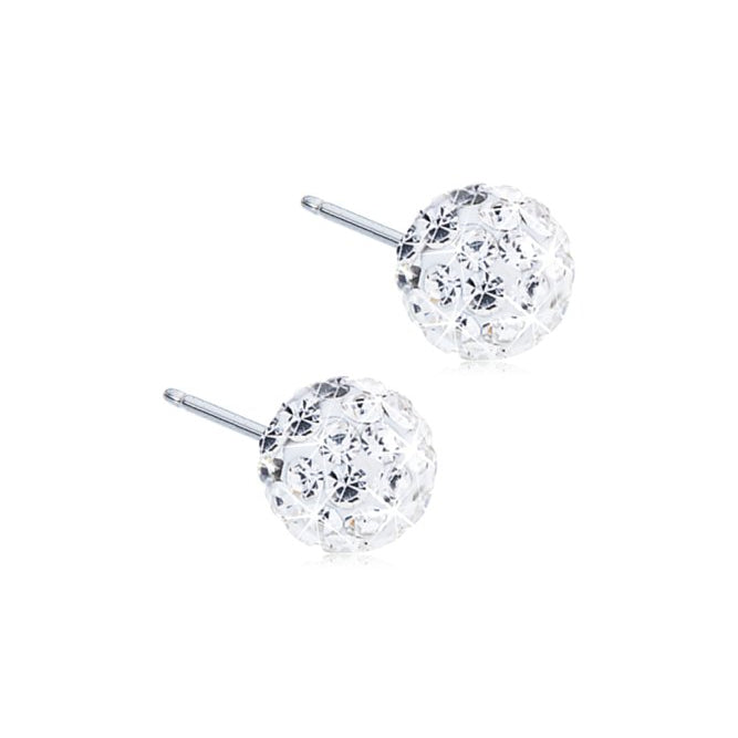 Oorbellen Blomdahl titanium bolletje crystal (incl. achterkantjes) - Staartjes en Strikjes