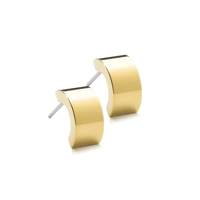 Oorbellen Blomdahl titanium boog goudkleurig 10 mm. (incl. achterkantjes) - Staartjes en Strikjes