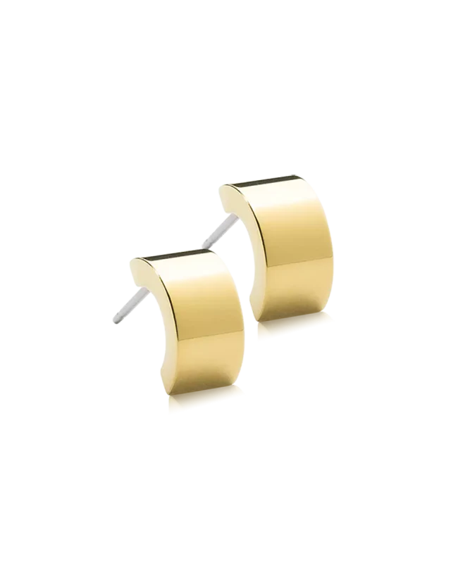 Oorbellen Blomdahl titanium boog goudkleurig 10 mm. (incl. achterkantjes) - Staartjes en Strikjes