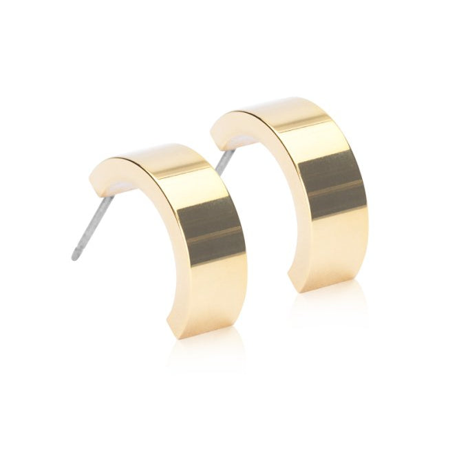 Oorbellen Blomdahl titanium boog goudkleurig 15 mm (incl. achterkantjes) - Staartjes en Strikjes