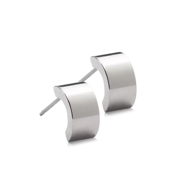 Oorbellen Blomdahl titanium boog zilverkleurig 10 mm (incl. achterkantjes) - Staartjes en Strikjes
