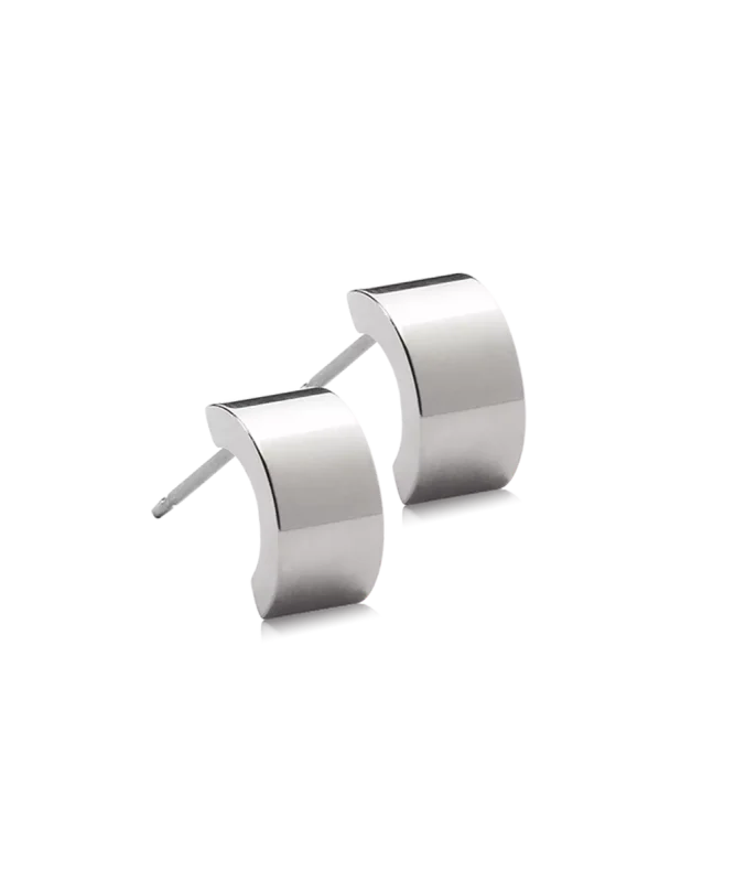 Oorbellen Blomdahl titanium boog zilverkleurig 10 mm (incl. achterkantjes) - Staartjes en Strikjes