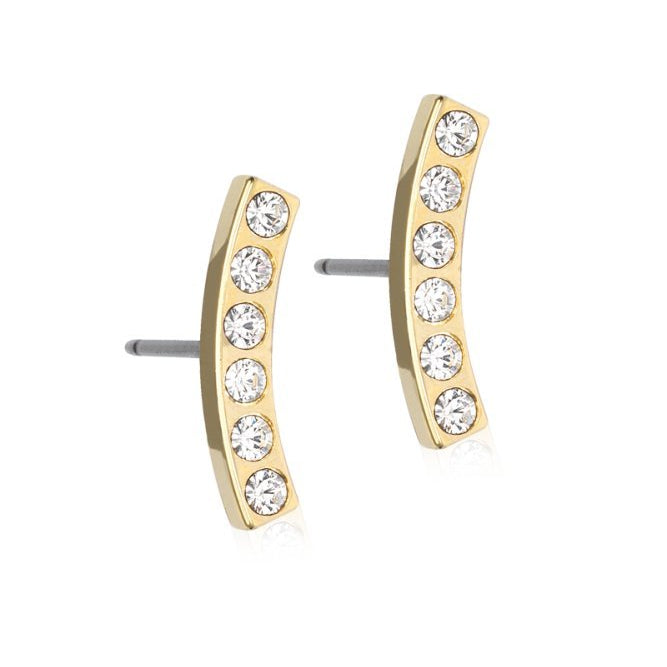 Oorbellen Blomdahl titanium boog zilverkleurig 14 mm goudkleurig (incl. achterkantjes)