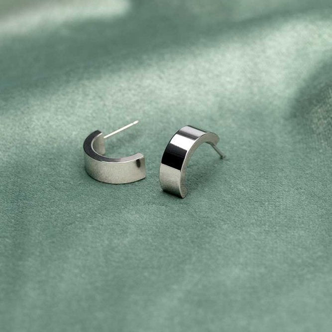 Oorbellen Blomdahl titanium boog zilverkleurig - 15 mm