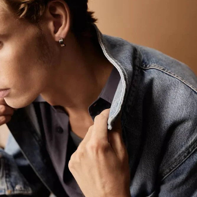 Oorbellen Blomdahl titanium boog zilverkleurig 15 mm (incl. achterkantjes)