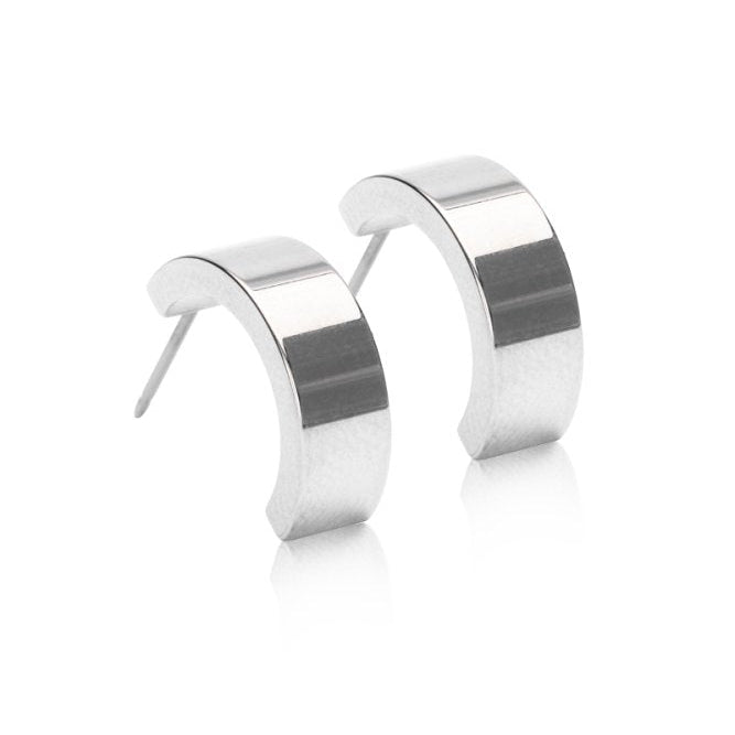 Oorbellen Blomdahl titanium boog zilverkleurig 15 mm (incl. achterkantjes) - Staartjes en Strikjes